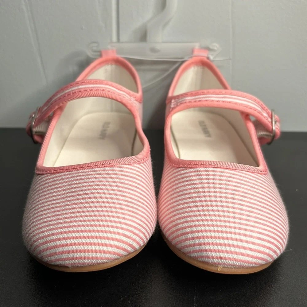 Old Navy Pink and White Ballet Flats with small heel size 13